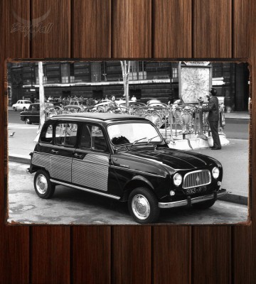 Металлическая табличка Renault 4 La Parisienne